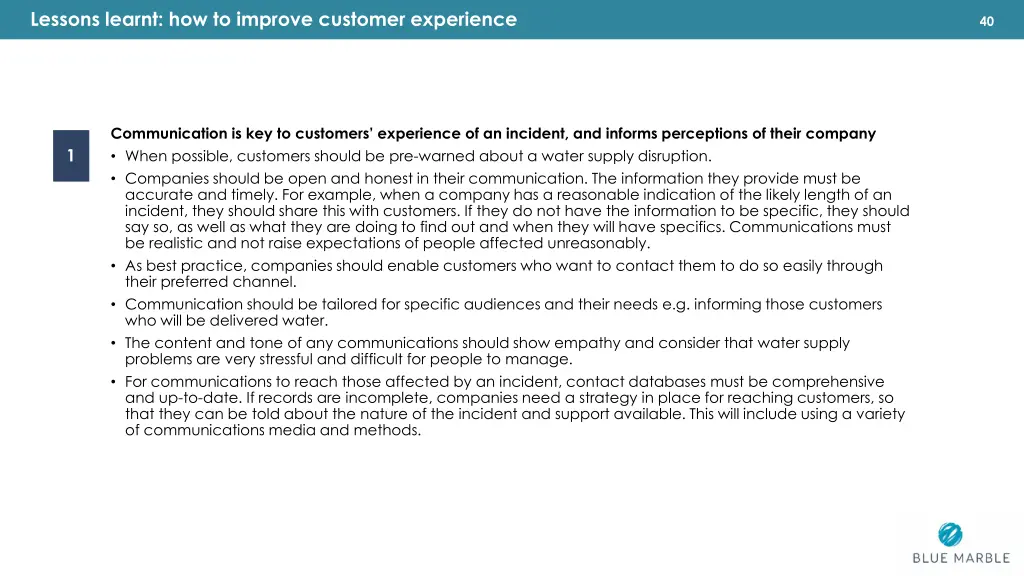 lessons learnt how to improve customer experience