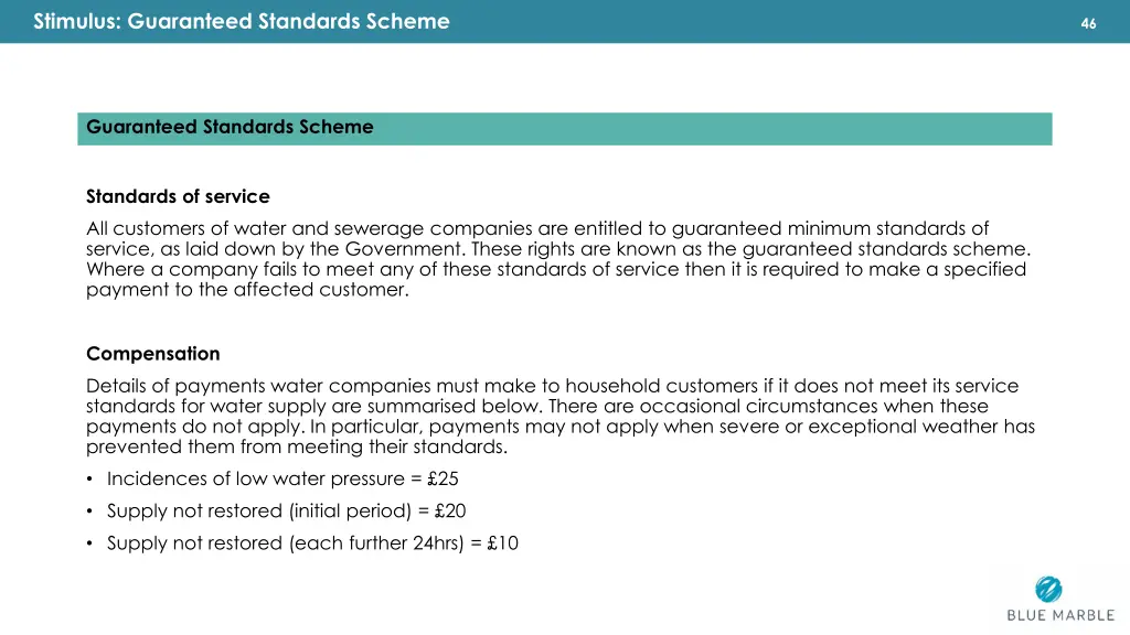 stimulus guaranteed standards scheme