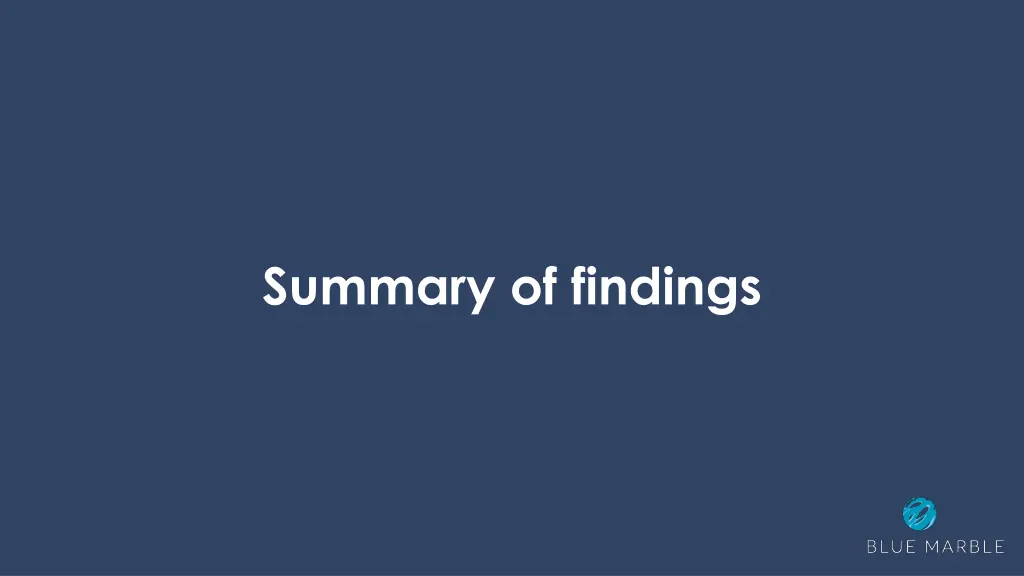 summary of findings