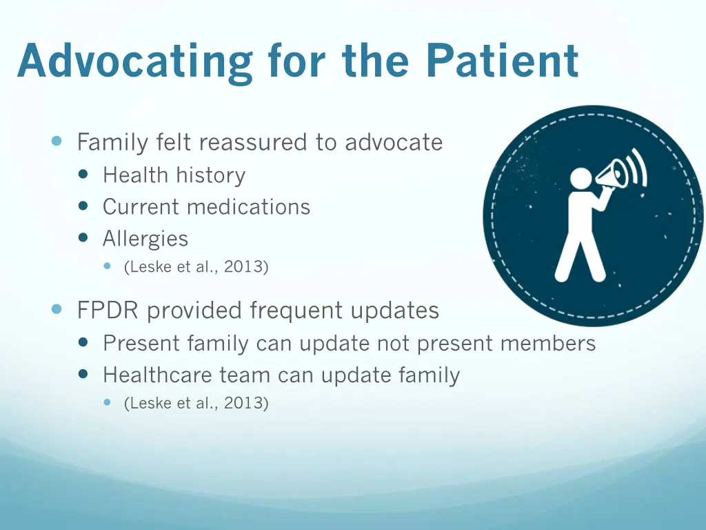 advocating for the patient