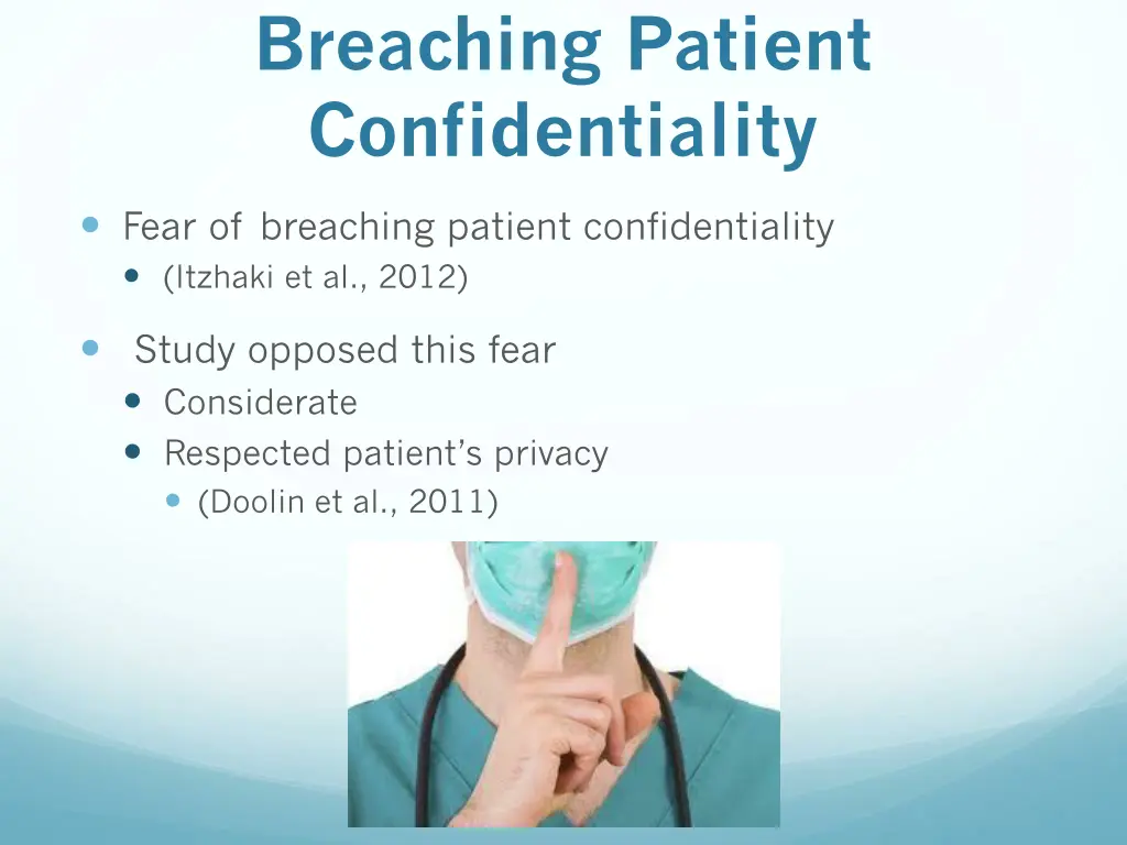 breaching patient confidentiality