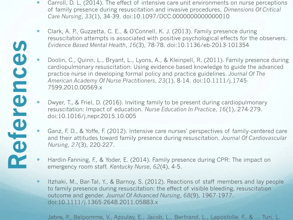 carroll d l 2014 the effect of intensive care