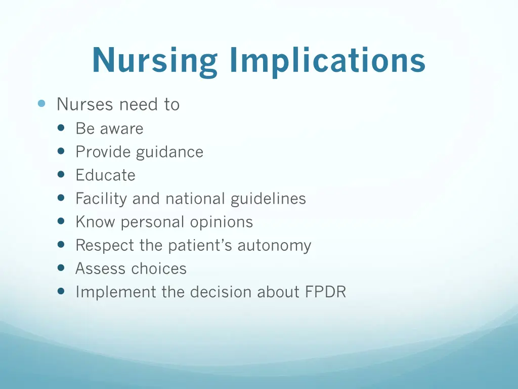 nursing implications
