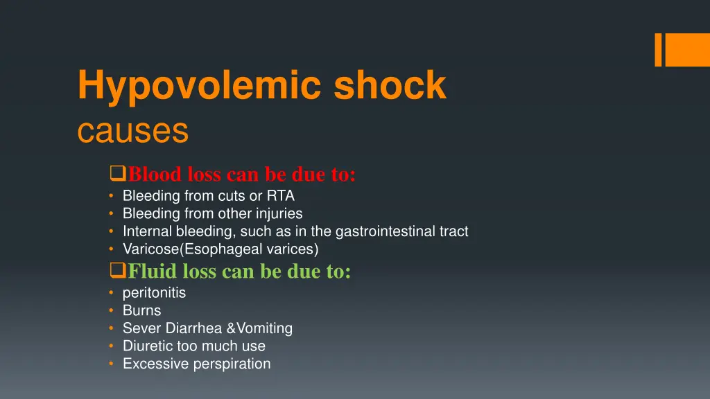 hypovolemic shock causes