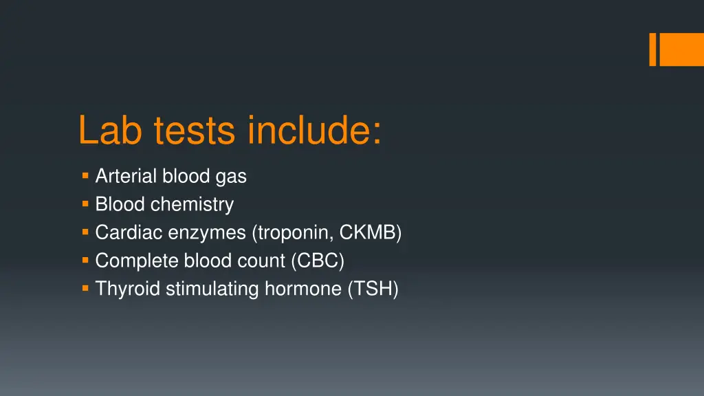 lab tests include