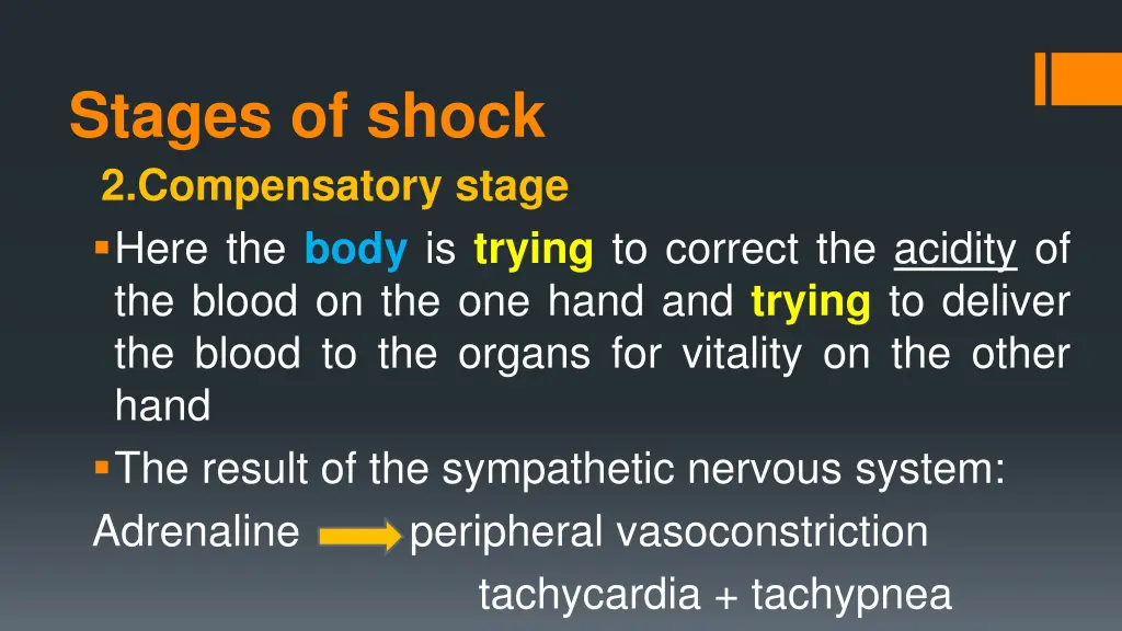 stages of shock 2 compensatory stage here