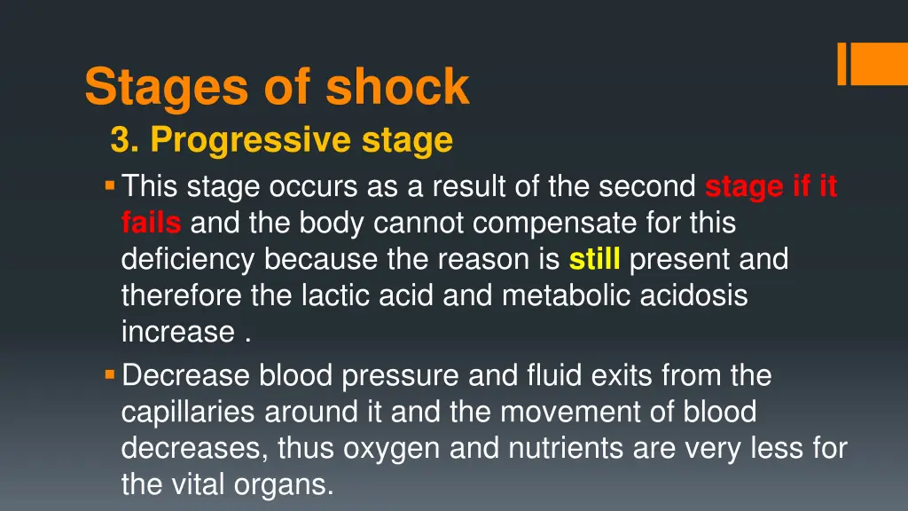 stages of shock 3 progressive stage this stage