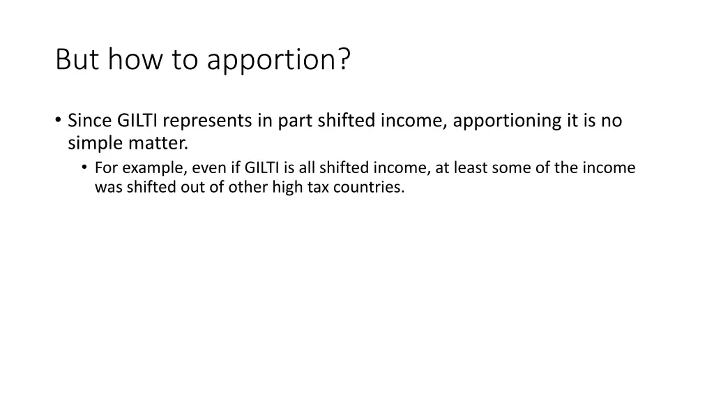 but how to apportion