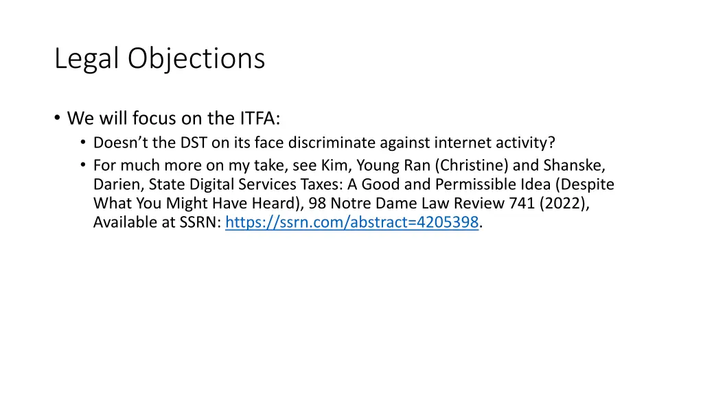 legal objections