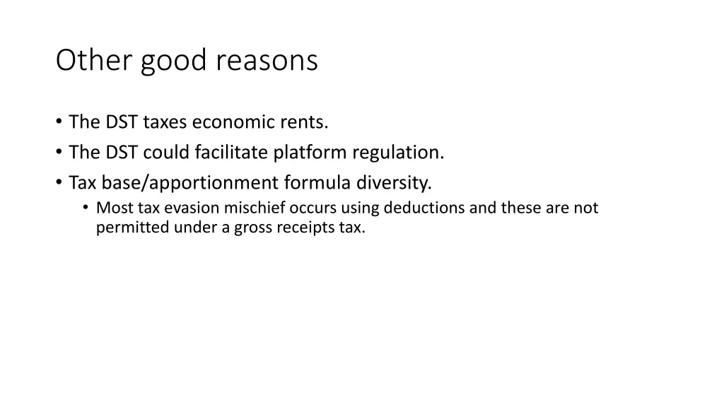 other good reasons