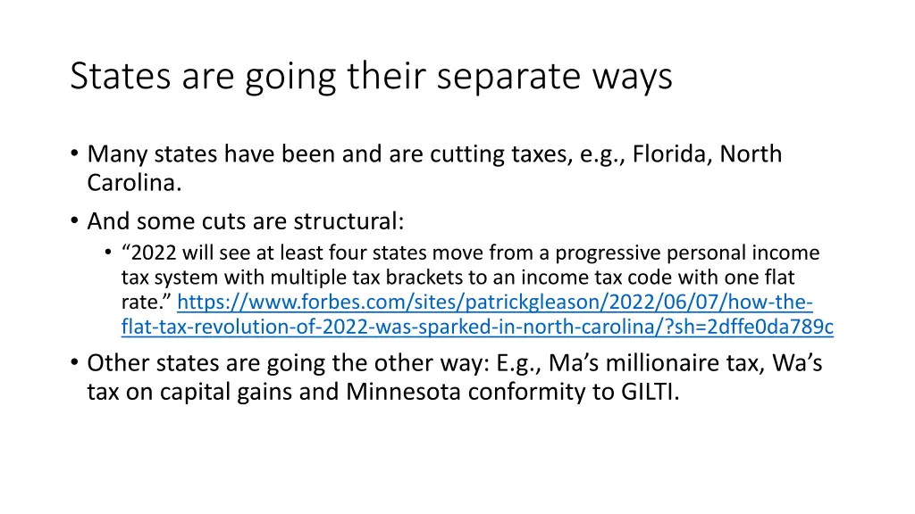 states are going their separate ways