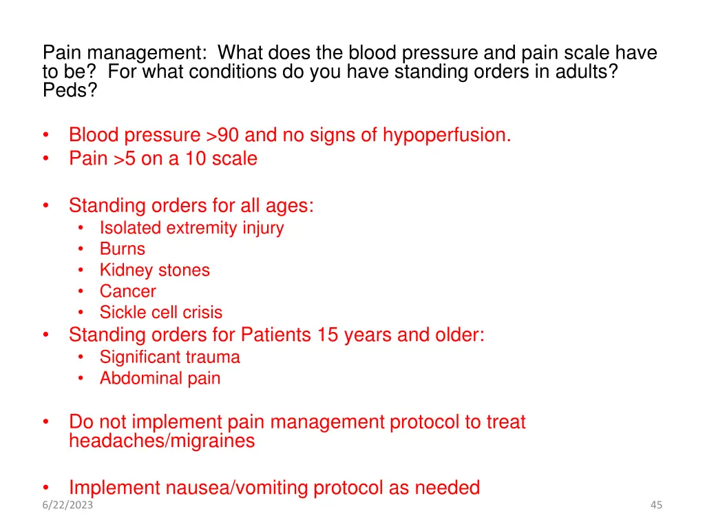 pain management what does the blood pressure