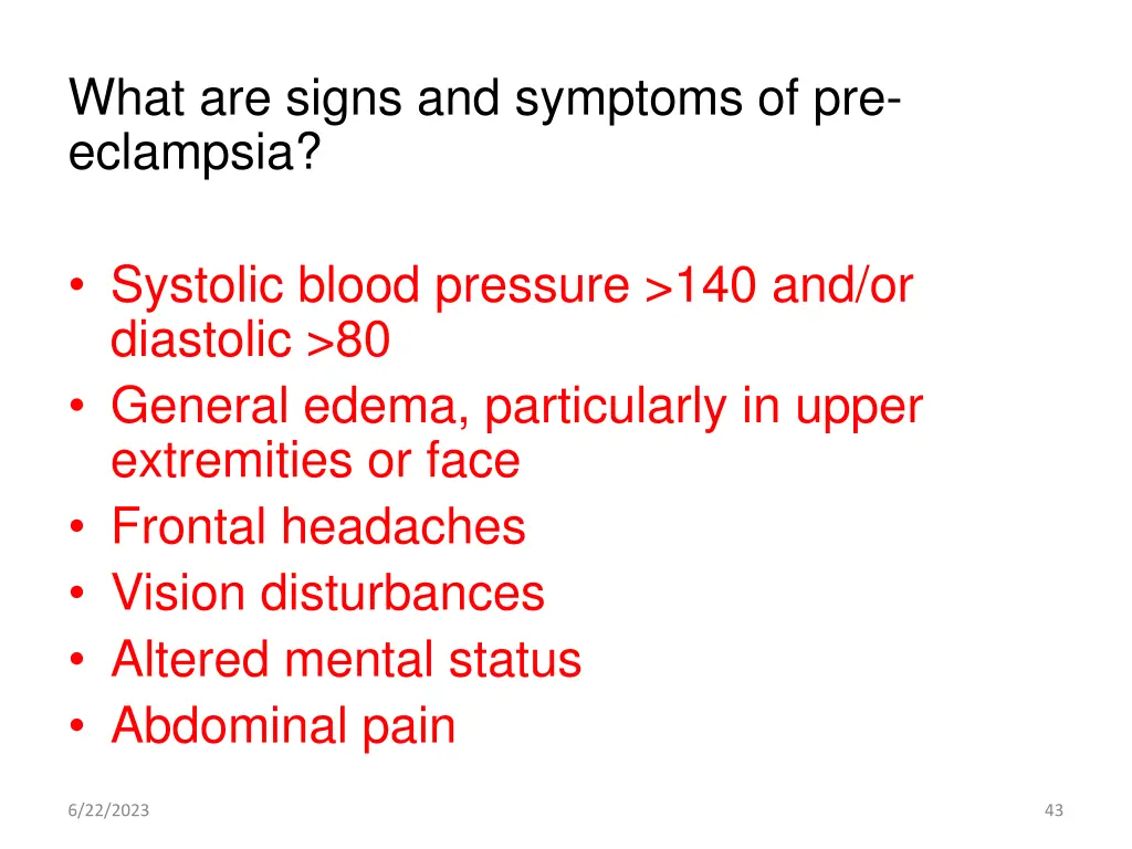 what are signs and symptoms of pre eclampsia