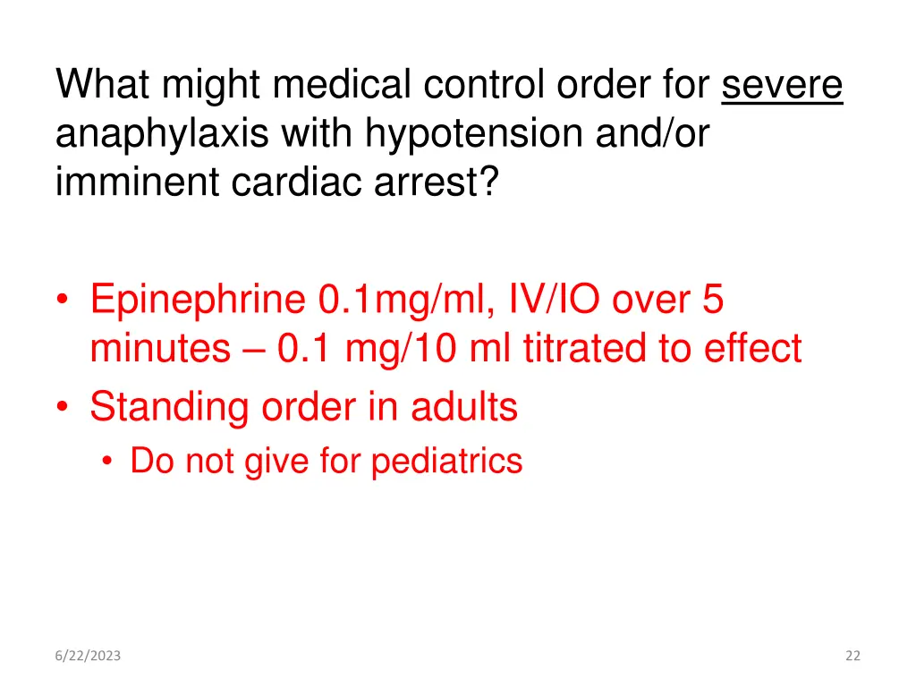 what might medical control order for severe