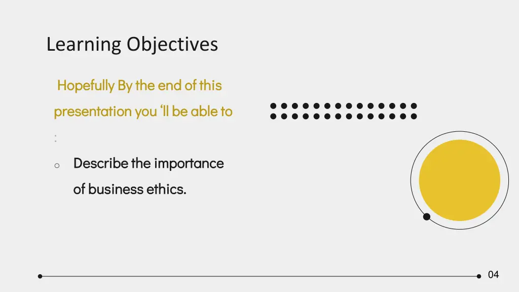 learning objectives