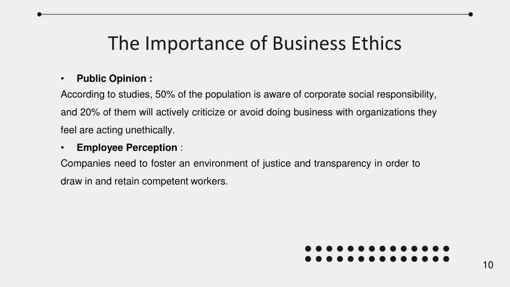 the importance of business ethics