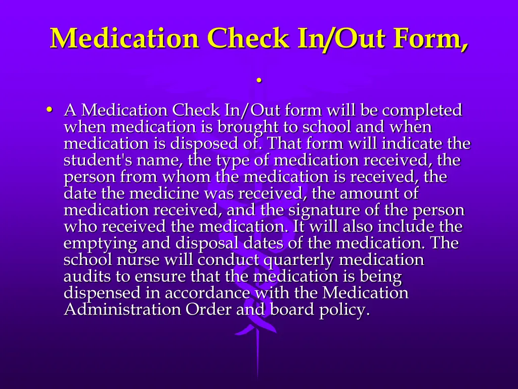 medication check in out form