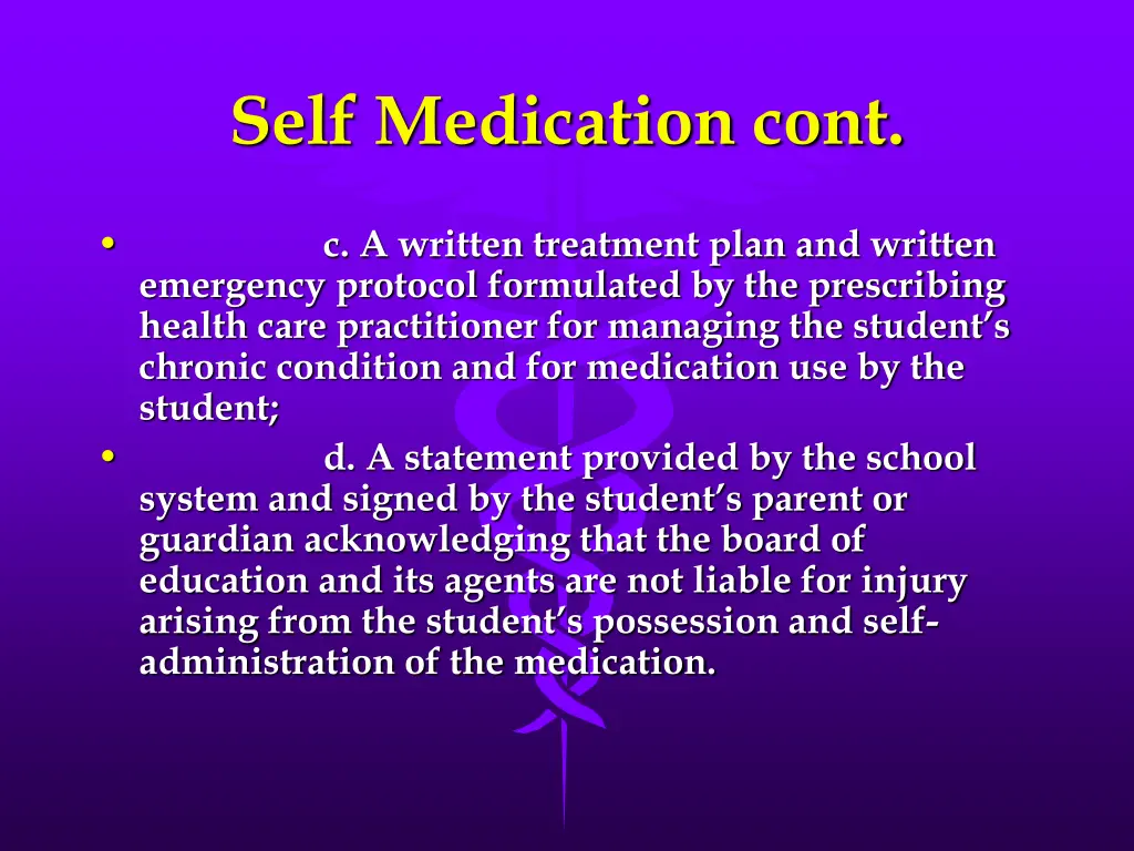 self medication cont 1