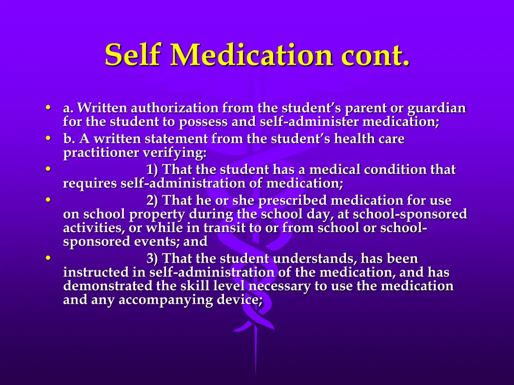 self medication cont