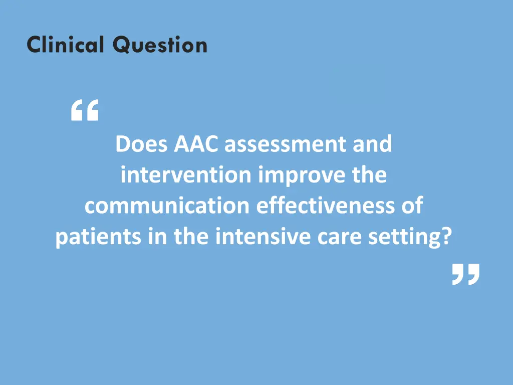 clinical question