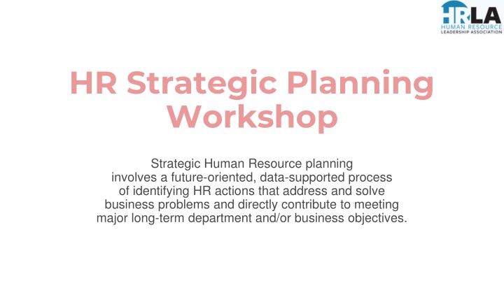 hr strategic planning workshop