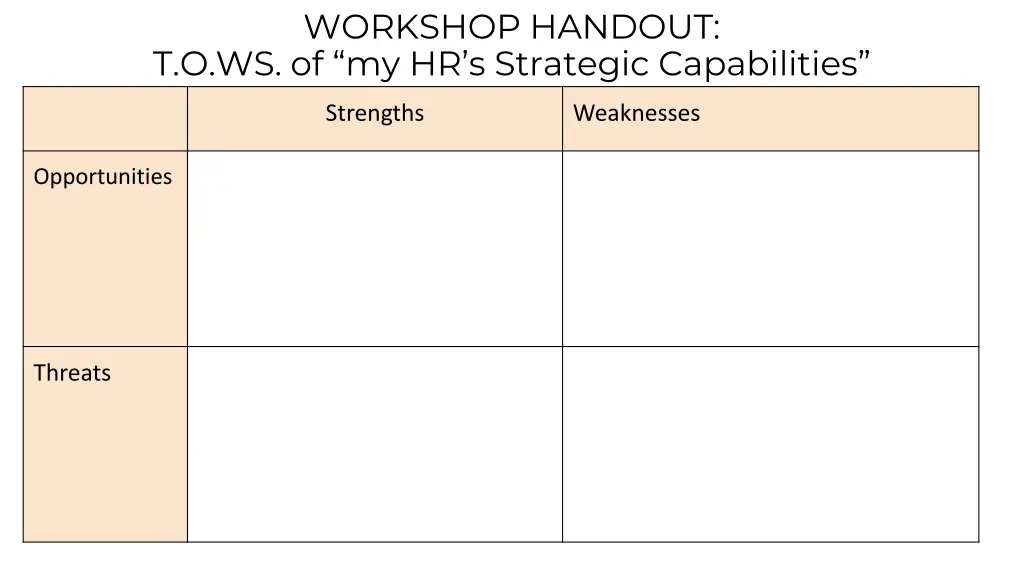 workshop handout t o ws of my hr s strategic