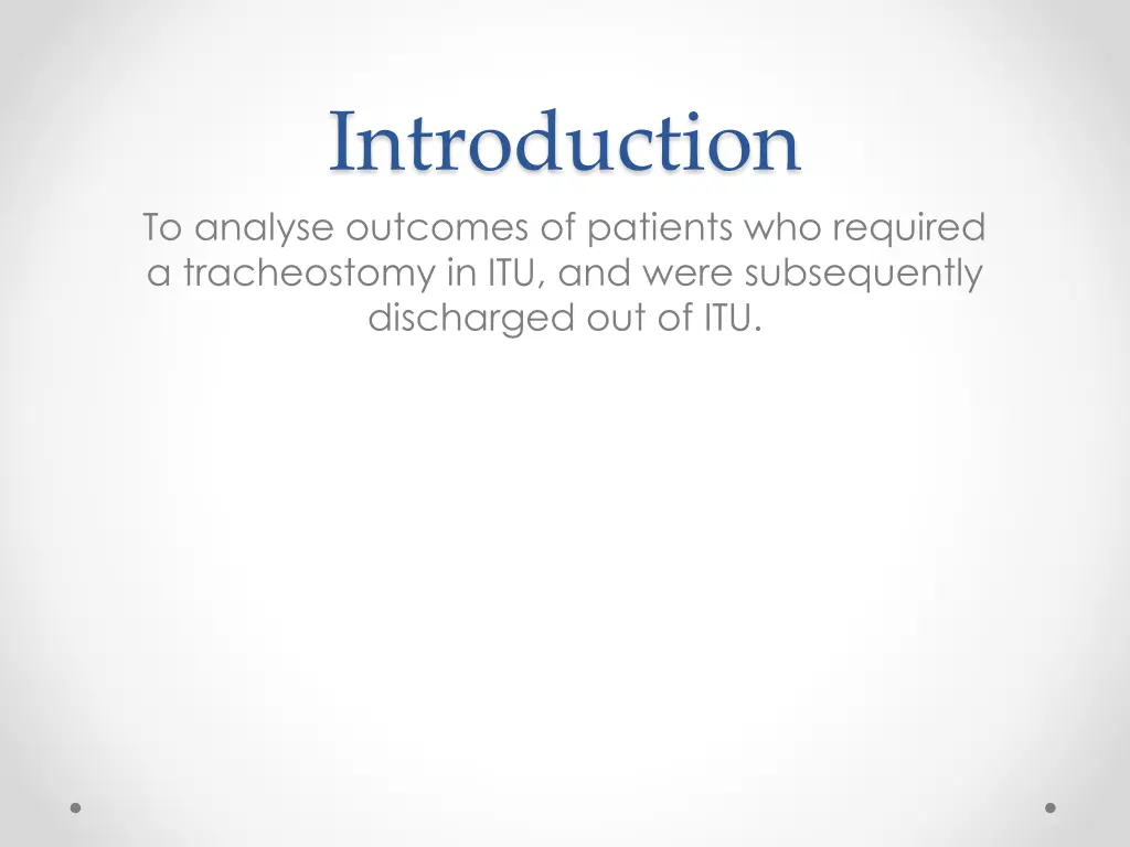 introduction to analyse outcomes of patients