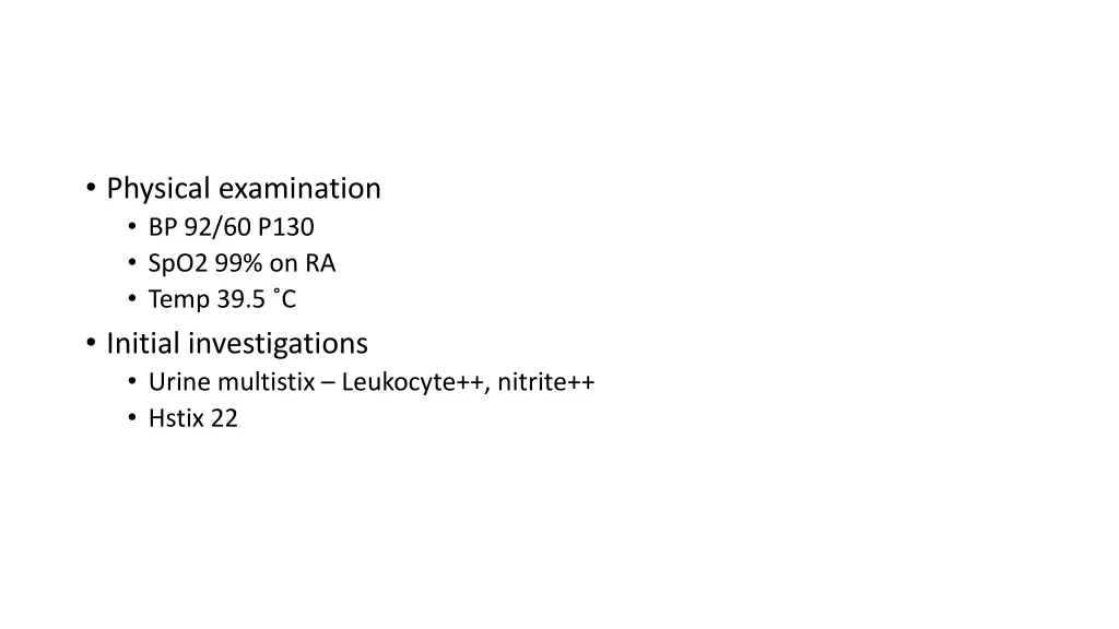 physical examination bp 92 60 p130 spo2