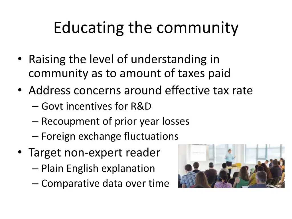 educating the community