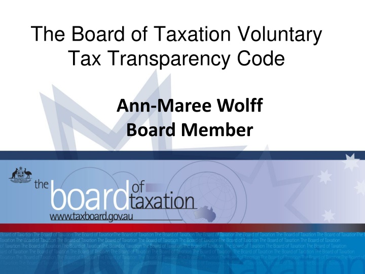 the board of taxation voluntary tax transparency