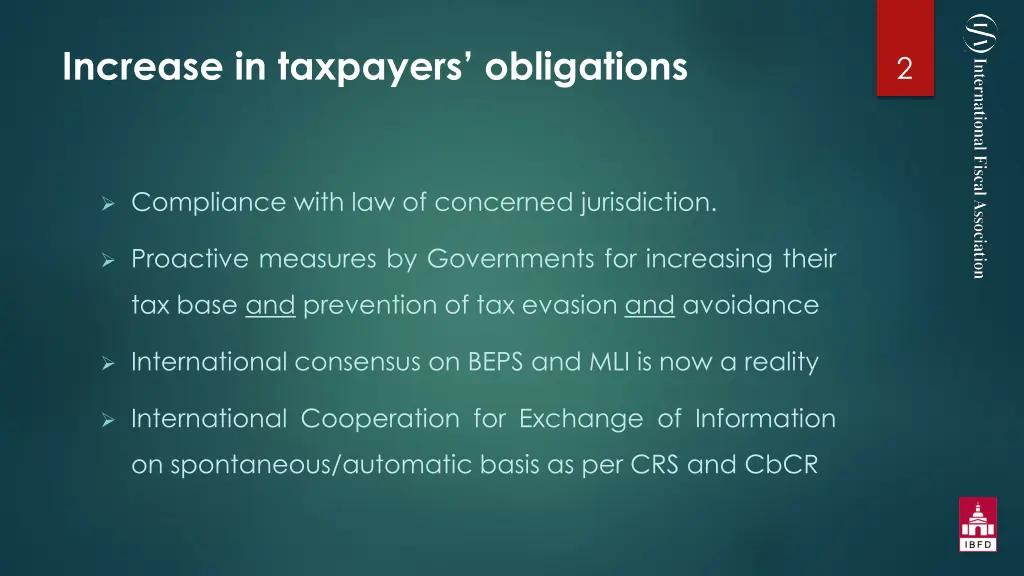 increase in taxpayers obligations
