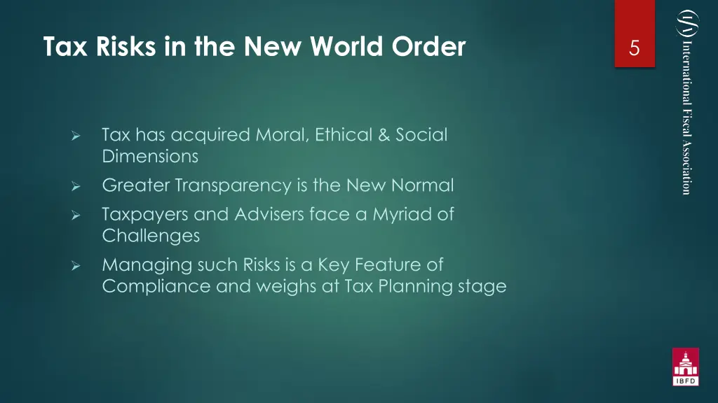 tax risks in the new world order
