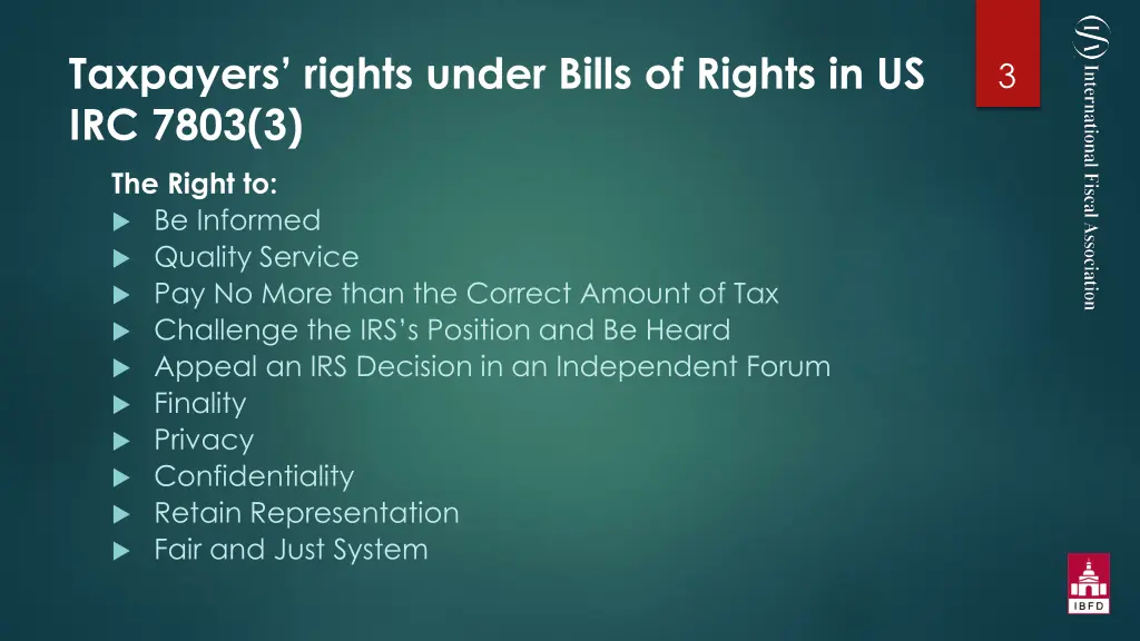 taxpayers rights under bills of rights