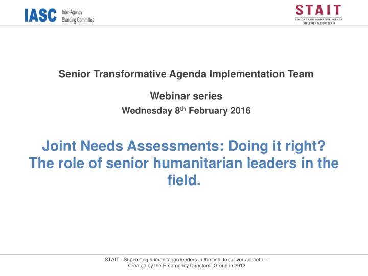 senior transformative agenda implementation team