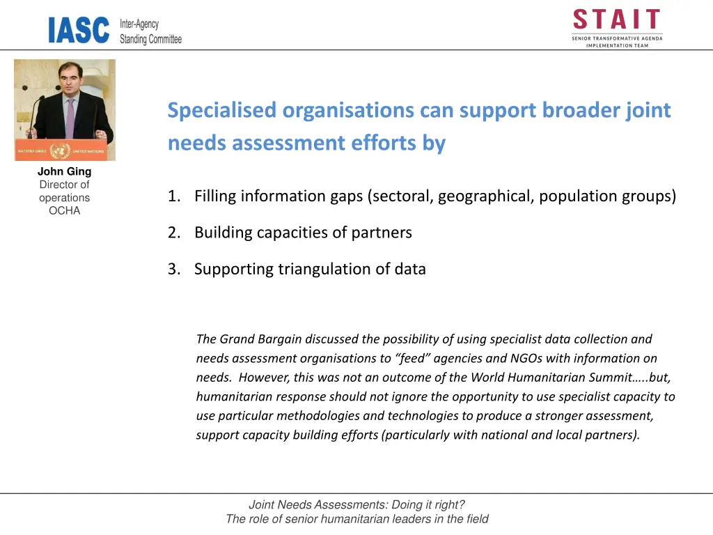 specialised organisations can support broader