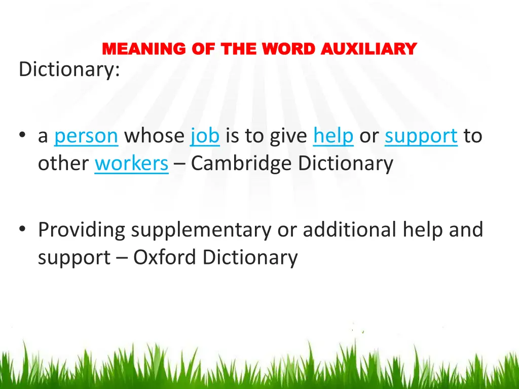 meaning of the word auxiliary meaning of the word