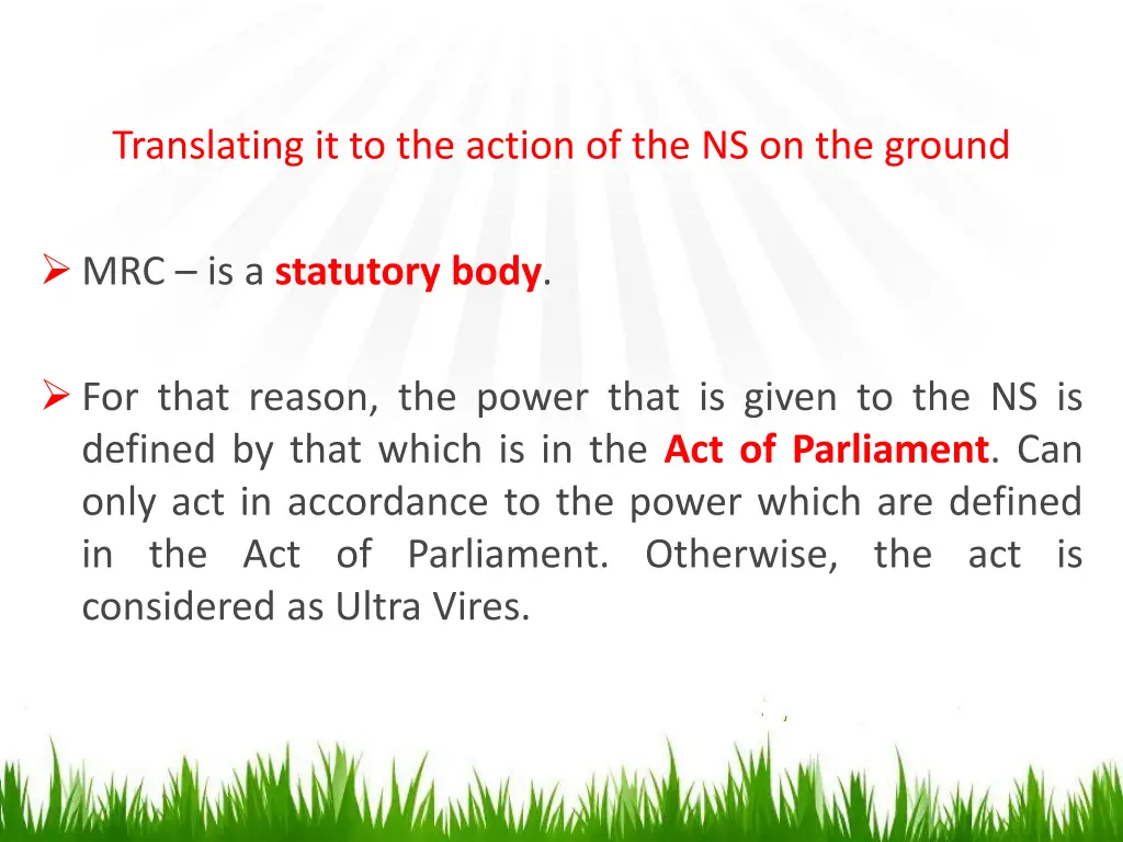 translating it to the action
