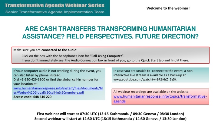 welcome to the webinar