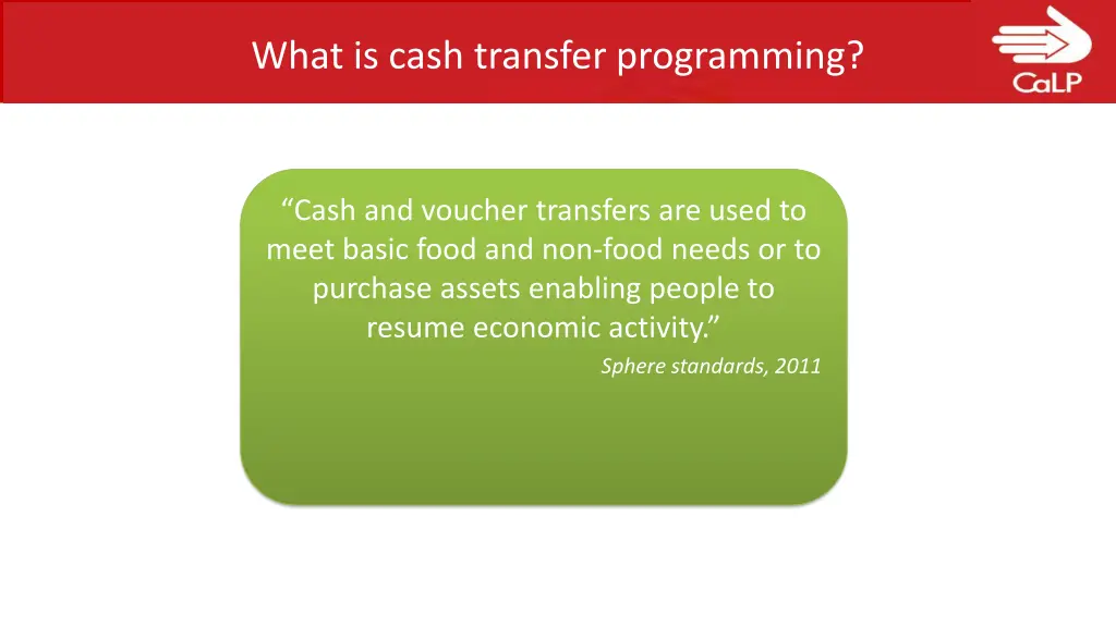 what is cash transfer programming
