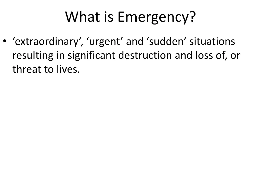 what is emergency