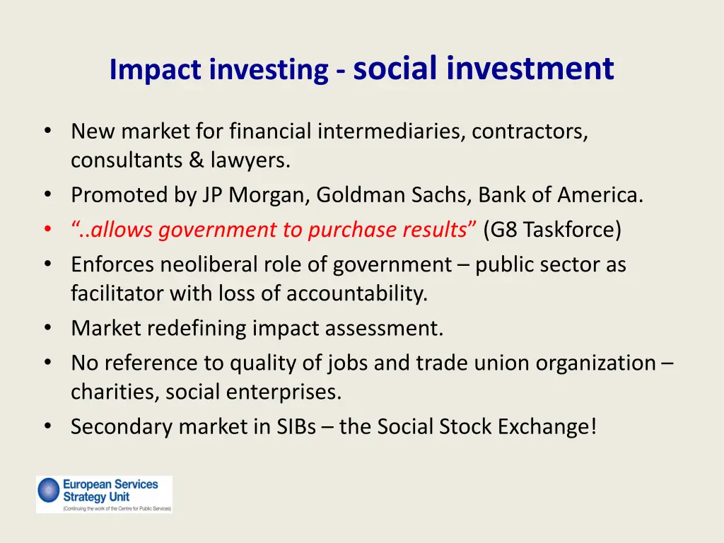 impact investing social investment