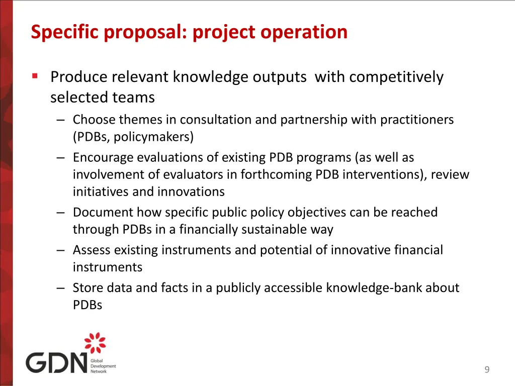 specific proposal project operation
