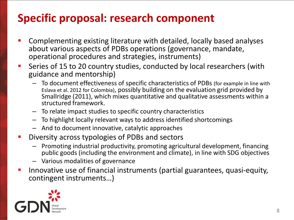 specific proposal research component