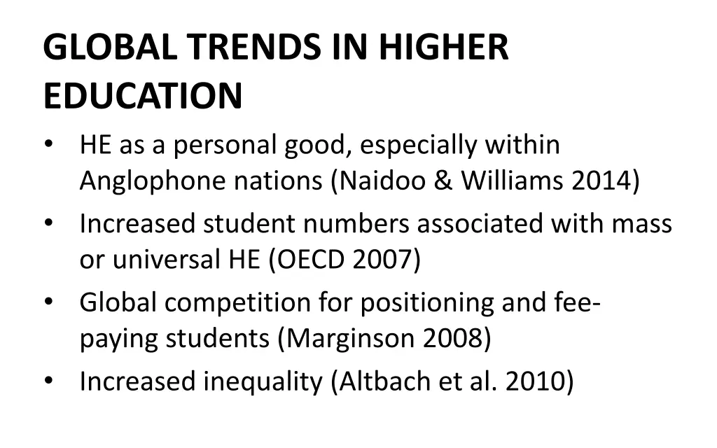 global trends in higher education