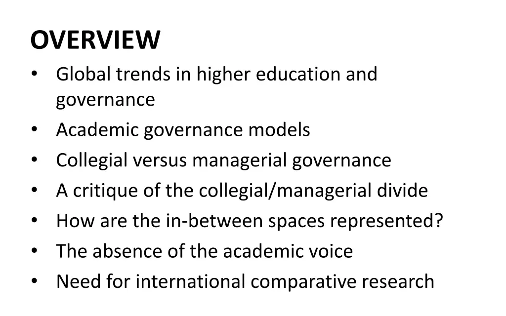 overview global trends in higher education