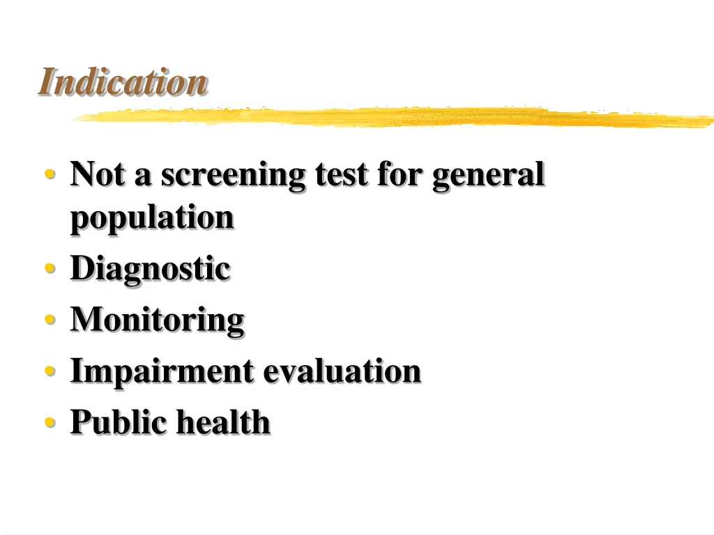 indication