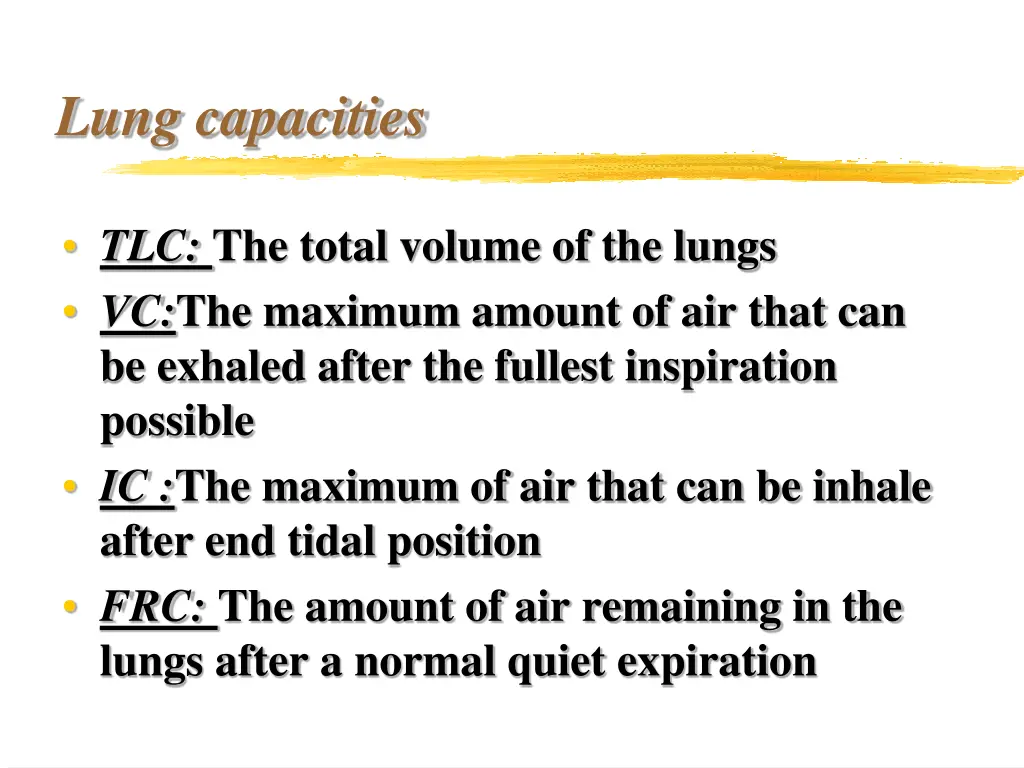 lung capacities