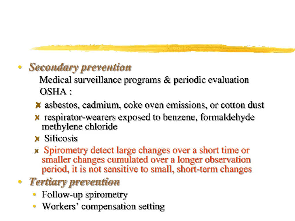 secondary prevention medical surveillance