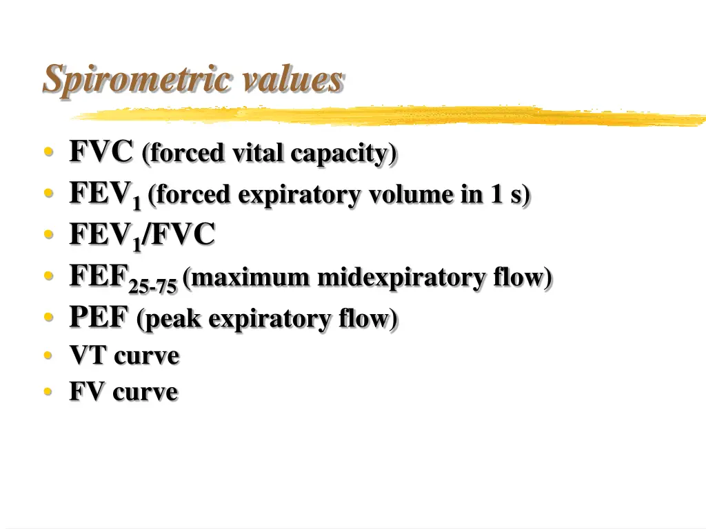 spirometric values