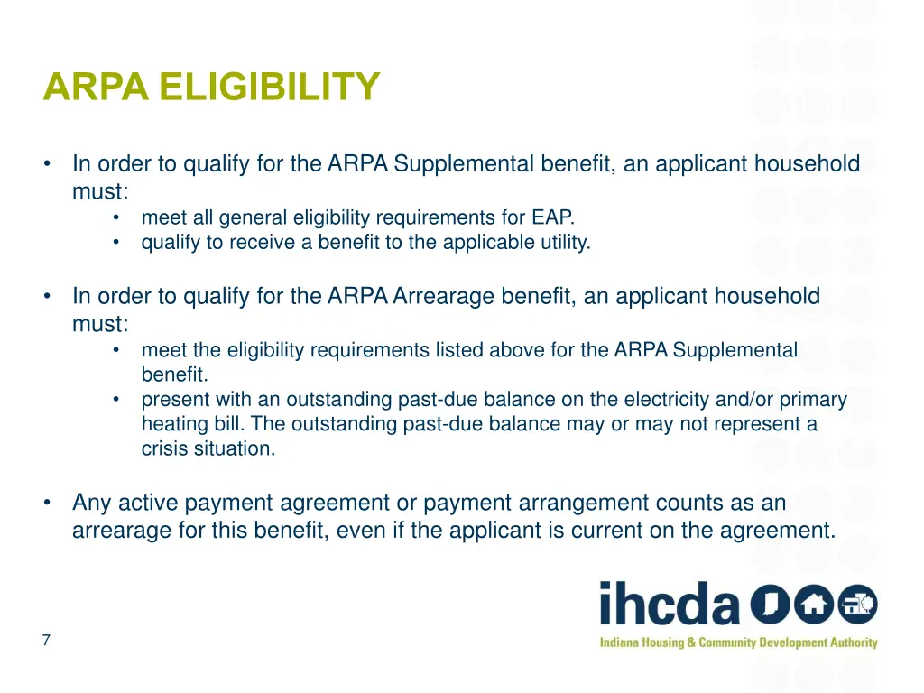 arpa eligibility
